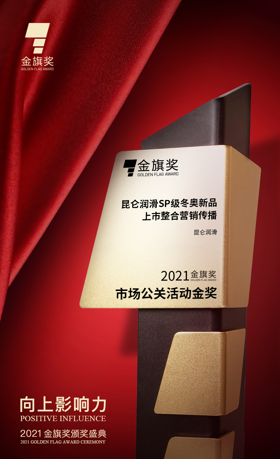 Kunlun Lubricant Wins the 2021 Golden Flag Award Gold Prize for Market Public Relations Activities