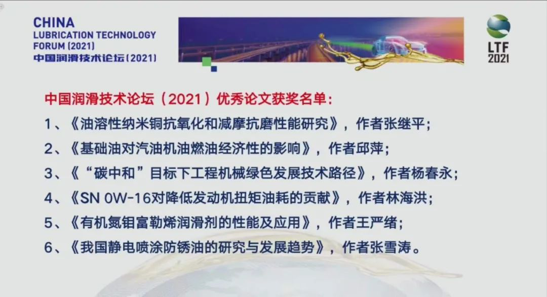 The China Lubrication Technology Forum (2021) Concludes Successfully